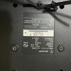 SHARPの液晶テレビ(22型)および録画用外付けHDを無料でお譲りします!の画像