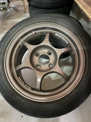 15インチホイール ４穴PCD100 Black Racing