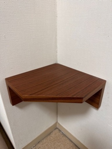 無印良品 壁に付けられる家具 コーナー棚 ウォールナット材