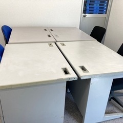 中古事務机4台+オフィスチェア4台セット