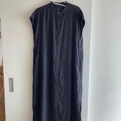 無印良品　リネン100%夏用ワンピース　ブラックの画像