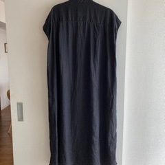 無印良品　リネン100%夏用ワンピース　ブラックの画像