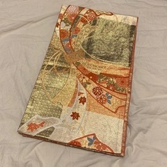 美品　袋帯　金色