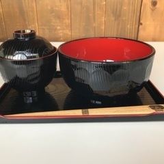 和食器セット 5客（小・大器・お盆、お箸）