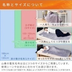 130cmx80cm YAMAZEN 電気毛布の画像