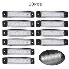 10個セット ホワイト　汎用 12V 6連 LED ランプ サイ...