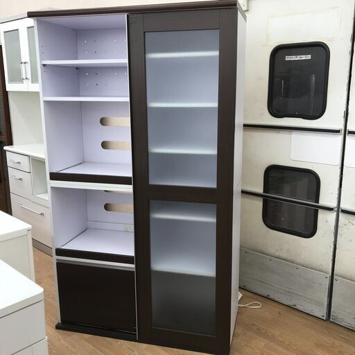 ★ジモティ割あり★  食器棚 茶 H180×W105×D46 クリーニング済み KJ1823