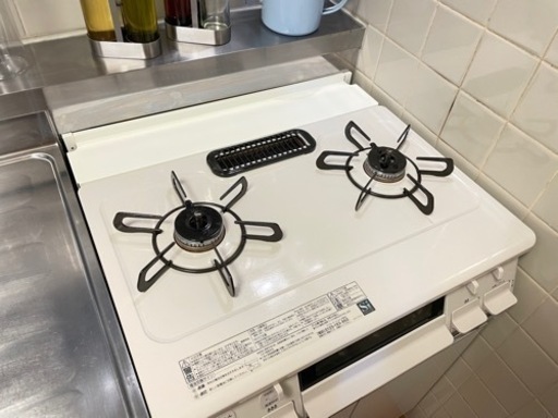 【都市ガス】ガステーブル・ガスコンロ（パロマ）山崎実業隙間ラック・周辺備品付き