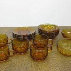 SOGA 曽我ガラス カップ＆ソーサー 5客 ＆ 小鉢 3種6枚...