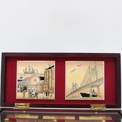 430)Sankyo 横浜浪漫 オルゴール ３曲 赤い靴 青い目の人形 かもめの水兵さん サンキョーの画像