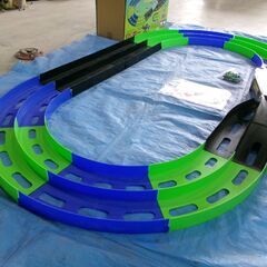 タミヤ　ミニ四駆 コース　オーバルホームサーキット　立体レーンチェンジ　シール未使用 の画像
