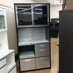 ★ジモティ割あり★ 松田家具 食器棚 こげ茶 H204×W100×D48 クリーニング済み KJ1826