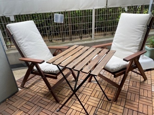 IKEA 屋外用リクライニングチェア&テーブル