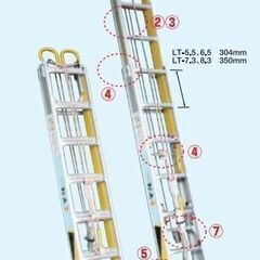 新品　ナカオ　NAKAO　3連伸縮ハシゴ 軽太　LT-7.3 愛...