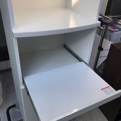 【美品】泉洋化工 レンジ台 スリム レンジボード キッチンラック スライドトレー キッチン収納