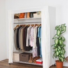 頑丈ハンガーラック(ホワイト/150cm幅)