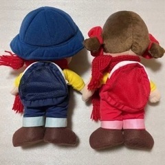 昭和レトロ 不二家 ペコちゃん ポコちゃん 冬仕様ぬいぐるみセットの画像