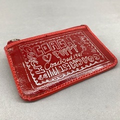 COACH コーチ ポピー 赤レザー パスケース＆コインケースの画像