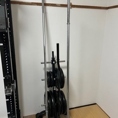 取引中　バーベル　シャフト、プレートなどのセット　ホームジム