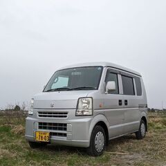 平成18年 スズキ エブリィ バン 機関良好 パートタイム4WD 5速MT 車検長い令和6年12月 走行120400km フルセグ地デジ ナビ ドラレコ バックカメラ  スタッドレスタイヤ付属 美車の画像