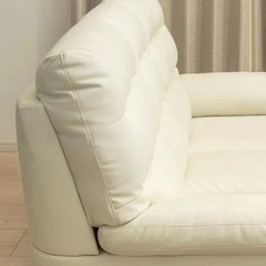 新品同様［3人掛］ソファ 幅209 合成皮革 アイボリー 色 緊急値下げ】【美品特価】3人掛けソファ 合成皮革アイボリー 幅209