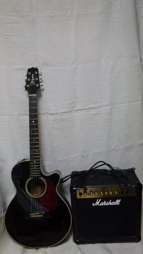 ★値下げ！！アコースティックギター　エレアコ：★takamine PT-106とアンプ：Marshall 15CDR　★中古です！！