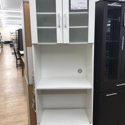 ★ジモティ割あり★  食器棚 ホワイト H180×W60×D40 クリーニング済み KJ1832