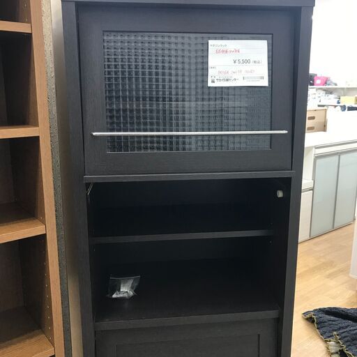 ★ジモティ割あり★  マガジンラック ブラック H164×W59×D40 クリーニング済み KJ1833