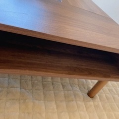 ダークブラウン　木目　ローテーブル　センターテーブルの画像