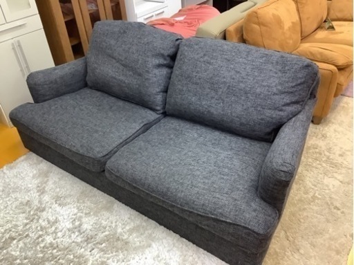 【リサイクルサービス八光】幅205cm　グレー 3人掛けソファ