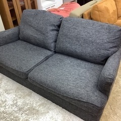 【リサイクルサービス八光】幅205cm　グレー 3人掛けソファ