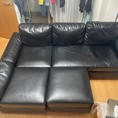 3人掛け　ソファ　オットマン付き
