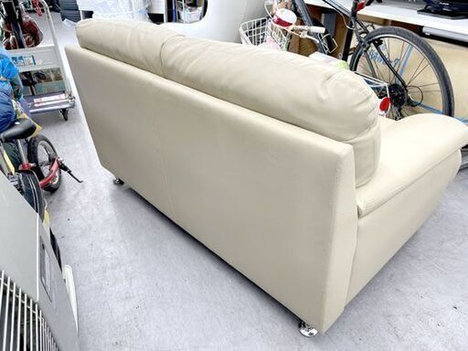 2人掛けソファ 幅134ｃｍ ベージュ 合皮レザー 2P ソファ 2人掛け 札幌市手稲区