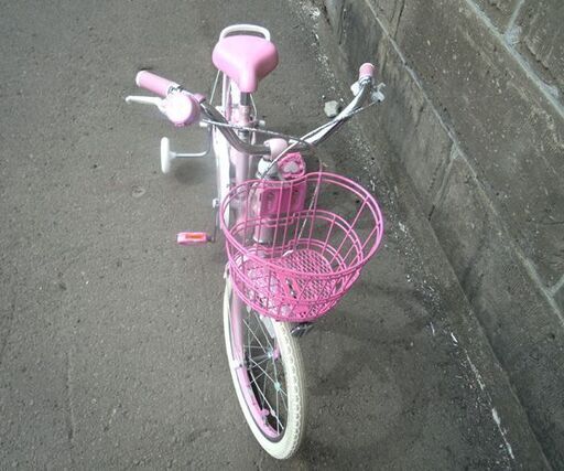 子供用自転車 18インチ Mezzo Piano  ピンク系 カゴ付き 補助輪付き メゾピアノ 札幌市東区 新道東店