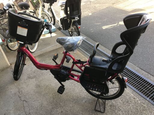地域限定送料無料　バッテリー新品　ヤマハ　キッスミニ　三人乗り　子供乗せ　新基準　ピンク　ギュットミニ　ビッケ　神戸市　電動自転車