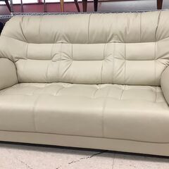 3人掛けソファ レザーソファ WH【ユーズドユーズ名古屋天白店】J2495の画像