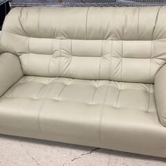 3人掛けソファ レザーソファ WH【ユーズドユーズ名古屋天白店】J2495の画像