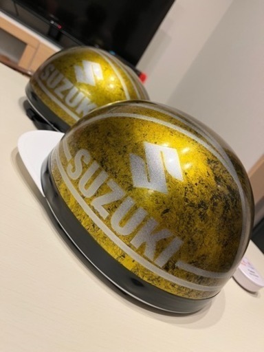 SALE カスタム半キャップ　スズキ　SUZUKI 原付　 コルク半　メット　ヘルメット