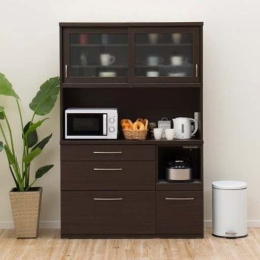 ニトリ 食器棚 キッチンボード ブラウン