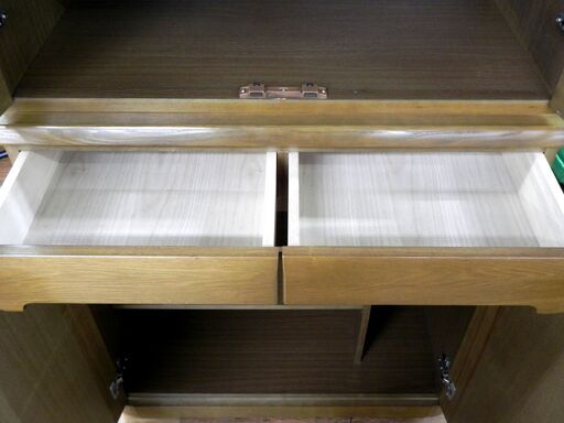 特価！ 食器棚 ブラウン系 レトロ 幅85×奥42×高194cm キッチン 収納