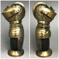 🔷🔶🔷ut11/98【古酒】ミニボトルコレクション モンテスキュー アルマニャック 30ｍｌ 40度 甲冑 兜 騎士 鎧 未開封 酒🔷🔶🔷の画像