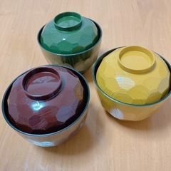 蓋付き椀 3つセット ほぼ未使用
