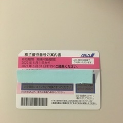 ANA株主優待券(2023年5月31日搭乗分まで)