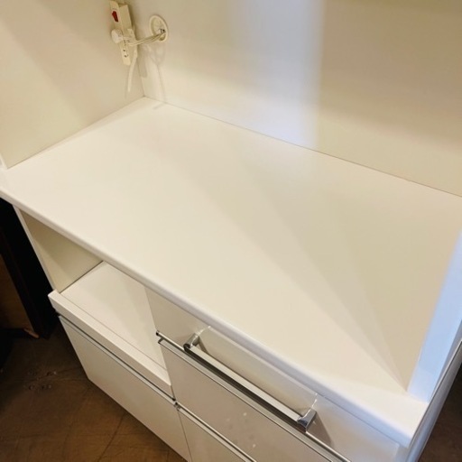 【売約済み】　松田家具　ビガー　レンジ　食器棚　レンジボード　キッチン収納　　モイス　フルレール　引き出し　大容量　収納　キッチンボー