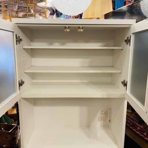 【売約済み】　ニトリ 食器棚 キッチンボード コパン 80KBWH　食器棚　レンジボード　キッチン収納　フルレール　引き出し　大容量　