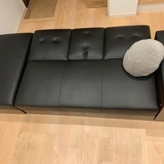 モダンデコ 2Pカウチソファー(BLACK)の画像