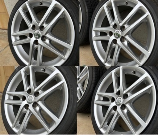 TOYOTA 200系クラウンアスリート 後期18x8J+45純正ホイール 225/45R18 21年製溝有タイヤ4本