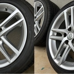 TOYOTA 200系クラウンアスリート 後期18x8J+45純正ホイール 225/45R18 21年製溝有タイヤ4本の画像