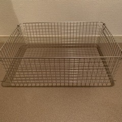 【中古】無印良品ステンレスワイヤーバスケット６×2個