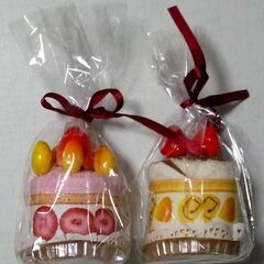 2個セット　ケーキ型プチタオル　の画像